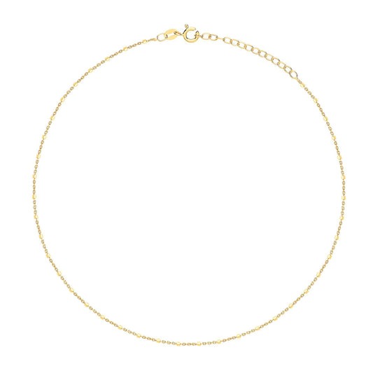 Gilded Silver Octagon Prism Bead Chain Choker Collarette Necklace - GVCL012G