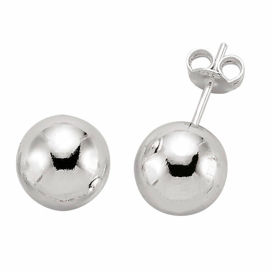 Silver Ball Stud Earrings 10mm - GVE158-10MM