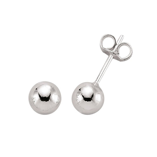 Silver Ball Stud Earrings 6mm - GVE158-6MM