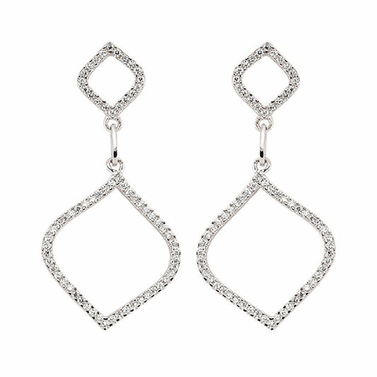 Silver CZ Onion Dome Stud Earrings - GVE358