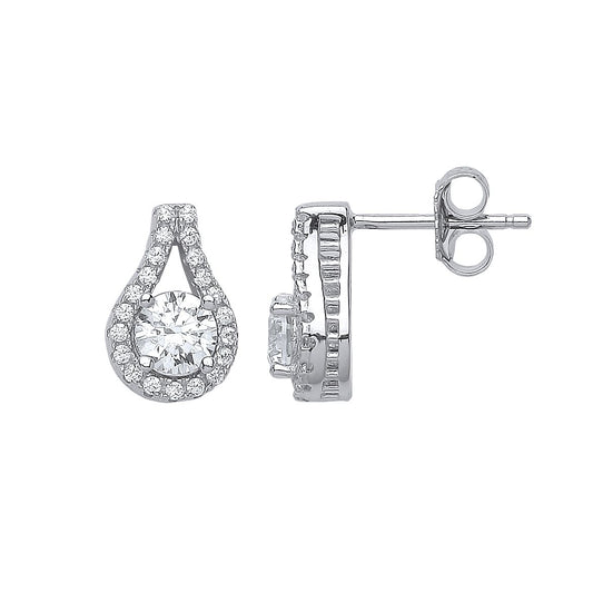 Silver CZ Tears of Joy Drop Earrings - GVE435