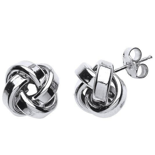 Silver Love Me Knot Stud Earrings - GVE514