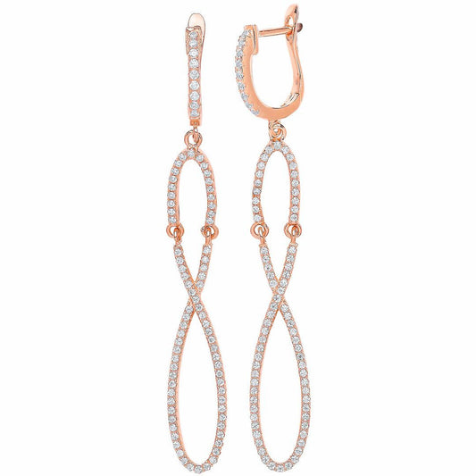 Rose Silver CZ Infinity Stud Earrings - GVE531