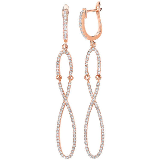 Rose Silver CZ Infinity Stud Earrings - GVE531
