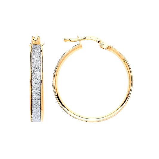 Gilded Silver Moondust Hoop Earrings 23mm - GVE608GOLD