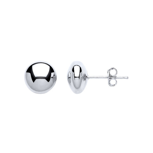 Silver Bubble Button Stud Earrings - GVE616RH