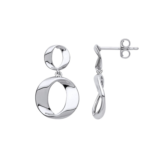 Silver Lil n Large O Hoops Drop Earrings - GVE712