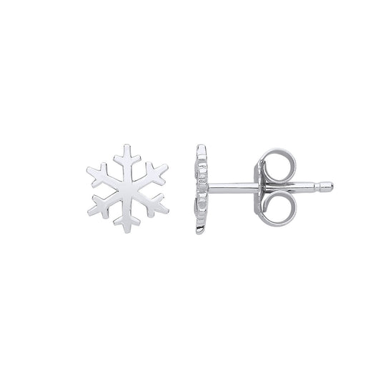 Silver Snowflake Stud Earrings - GVE780