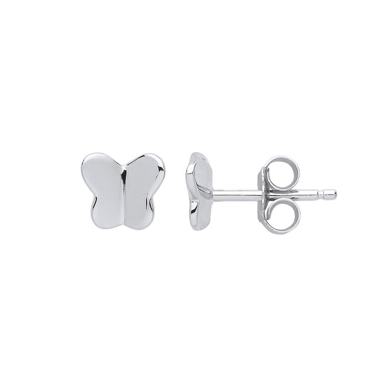 Silver Butterfly Stud Earrings - GVE784