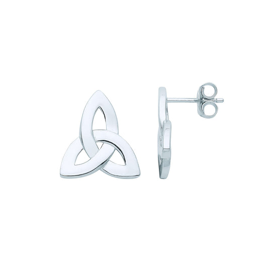 925 Sterling Silver Trinity Knot Stud Earrings - GVE963SML