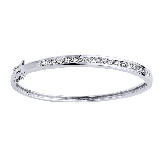 Silver CZ Eternity Bangle Bracelet 5mm - GVG071