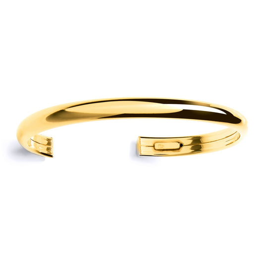 Gilded Silver Dome Torque Cuff Bangle Bracelet - GVG176GOLD