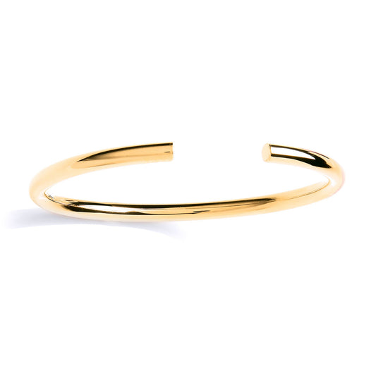 Gilded Silver Round Tube Flexi Torque Bangle Bracelet 4mm - GVG179GOLD