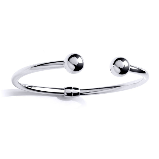 Silver Hinged Polished Bangle Bracelet 11mm - GVG201