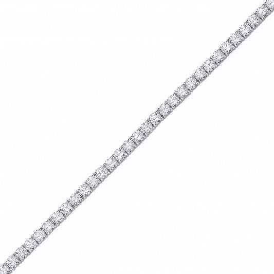 Silver CZ 4 Claw Eternity Tennis Necklace 4mm - GVK040-4MM