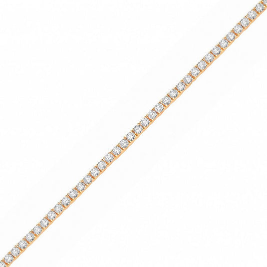 Gilded Silver CZ 4 Claw Eternity Tennis Necklace 3mm - GVK040G