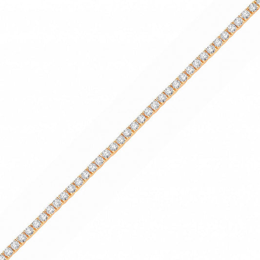 Gilded Silver CZ 4 Claw Eternity Tennis Necklace 3mm - GVK040G