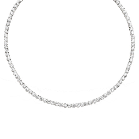 Rhodium Plated Brass Tennis Necklace - GVK066BR