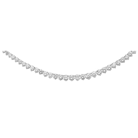 Silver CZ Graduated Eternity Tennis Necklace 7mm 16 inch - GVK092