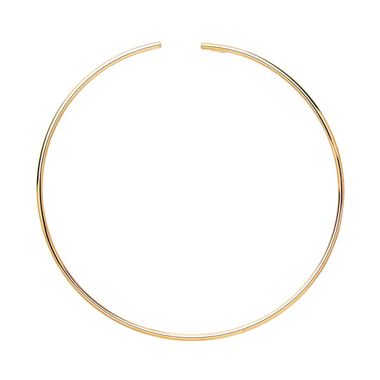 Gilded Silver Flexi Tube Collarette Necklace 2mm 14" + 15mm gap - GVK216GOLD