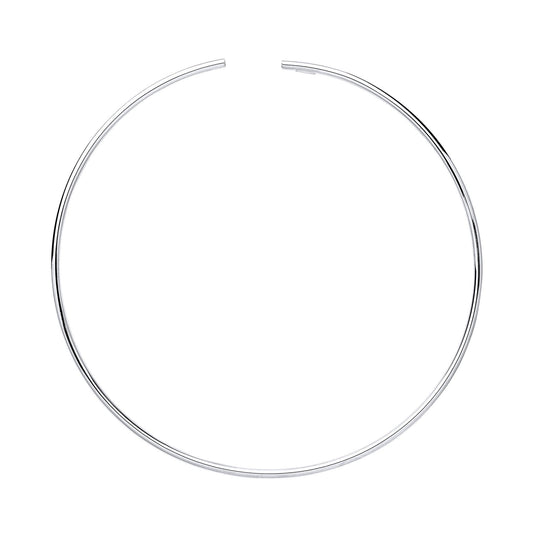 Silver Flexi Tube Choker Collarette Necklace 2mm 14" + 15mm gap - GVK216RH