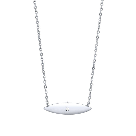 Silver CZ Mini Surfboard Charm Necklace - GVK232