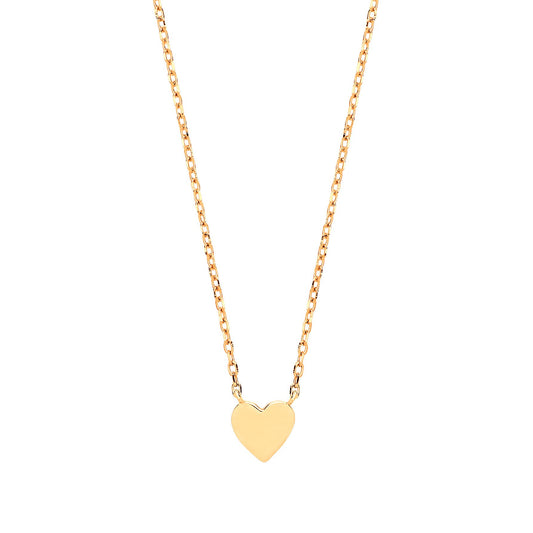 Gilded Silver Love Heart Charm Necklace 16 inch - GVK277