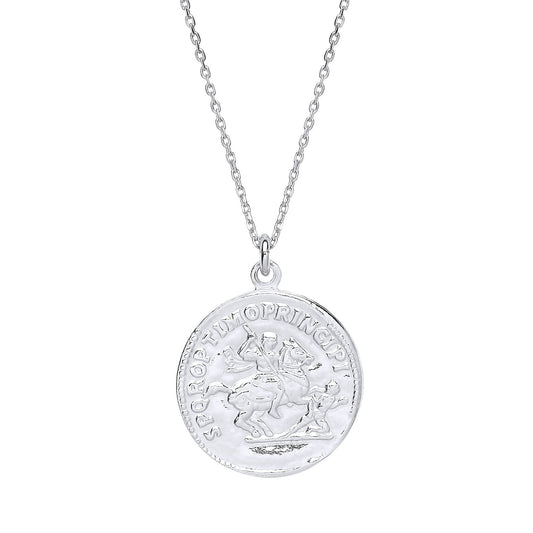 Silver SPQR OPTIMO PRINCIPI & IMP TRAIANO Medallion Necklace 18" - GVK290