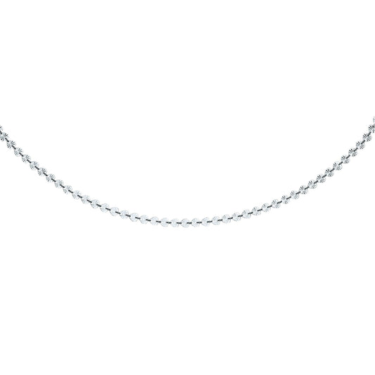 Silver Sunburst Forzatina Love Heart Flat Link Necklace 6mm 18" - GVK332