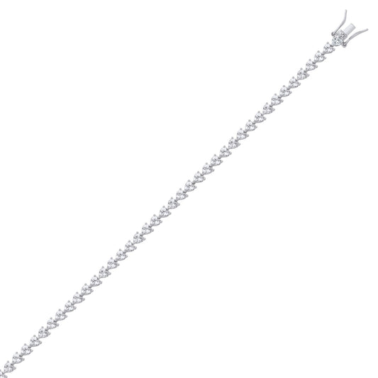 Silver Heart CZ Lots of Love Eternity Tennis Necklace 4mm 16 inch - GVK481