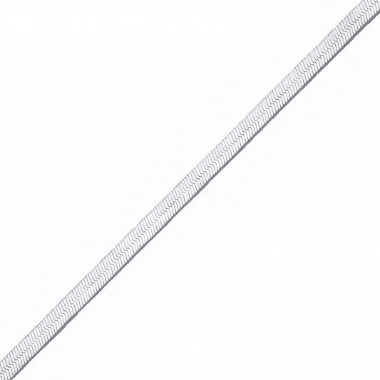 Silver Flat Herringbone Link Chain Necklace 5mm 18 inch 45cm - GVK506