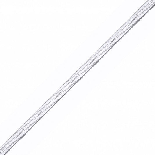 Silver Flat Herringbone Link Chain Necklace 5mm 18 inch 45cm - GVK506