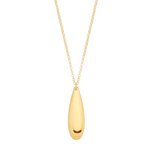 Gold-plated Silver Raindrop Puffed Pear Torpedo Necklace - GVK522