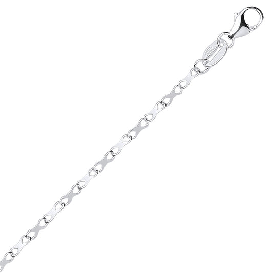 Silver Figure-eight Infinity Kiss Ribbon Chain Link Necklace - GVK570