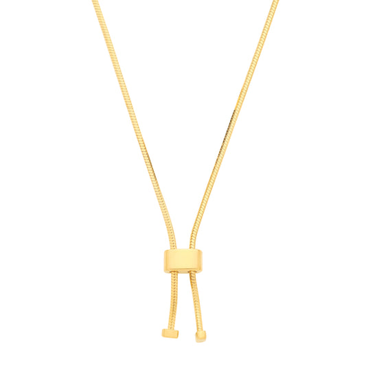 Silver Gold Plated Adjustable Snake Necklace - GVK578