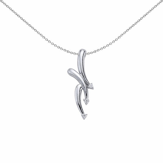 Silver CZ 3 Arrows Charm Necklace 18 inch - GVP136
