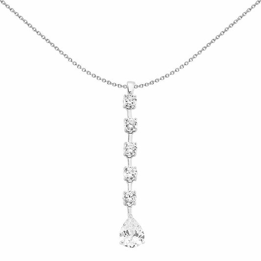 Sterling Silver CZ Drop Pendant - GVP263