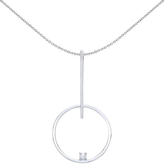 Sterling Silver CZ Floating Loop Suspended Pendulum Pendant - GVP438