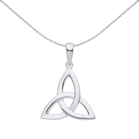 Silver Celtic Trinity Trefoil Triquetra Knot Pendant Necklace - GVP567
