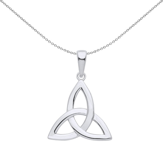 Silver Celtic Trinity Trefoil Triquetra Knot Pendant Necklace 18" - GVP567