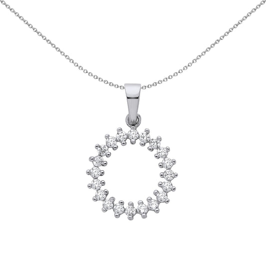 925 Silver CZ Supernova Fizzy Cluster Pendant Necklace - GVP660