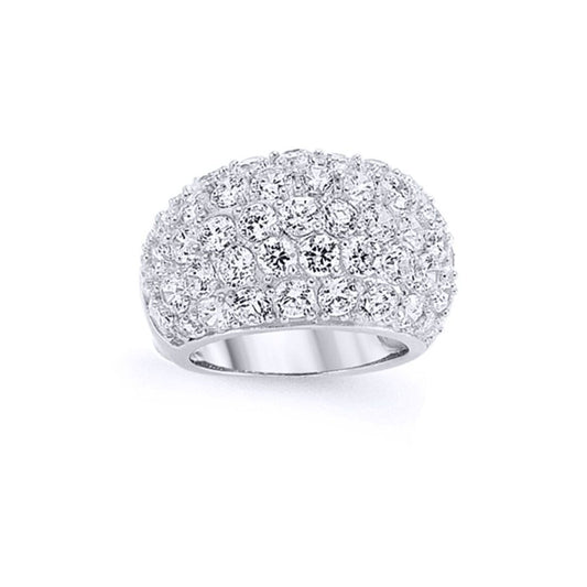 Silver CZ Pave Bombay Eternity Ring - GVR398