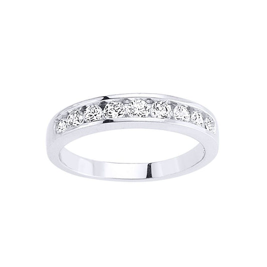 Silver CZ Channel Set Eternity Ring - GVR444