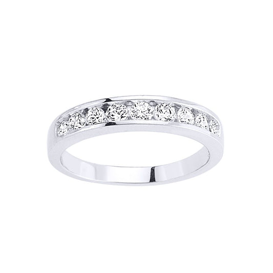 Silver CZ Channel Set Eternity Ring - GVR444