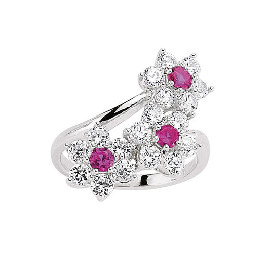 Silver Baguette CZ Horizontal Channel Set Eternity Ring - GVR558