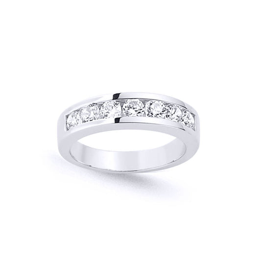 Silver CZ Channel Set Eternity Ring - GVR562