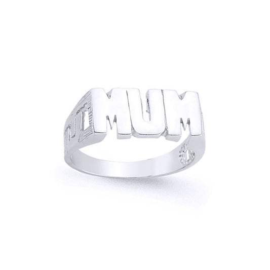 Silver MUM ID Curb Signet Ring - GVR565