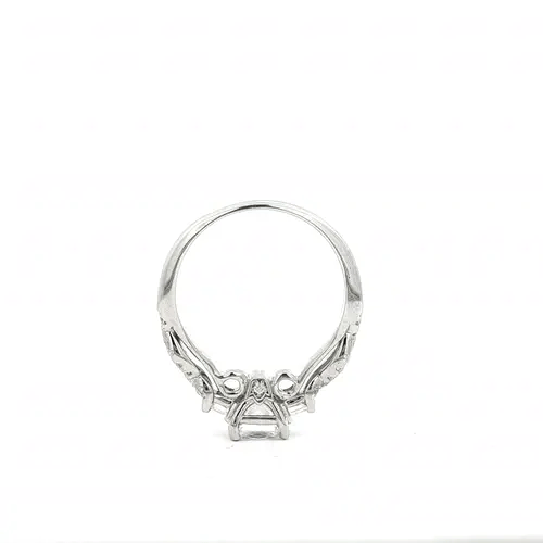 Silver Princess Cut CZ Shoulder-Set 4 Claw Solitaire Ring - GVR578