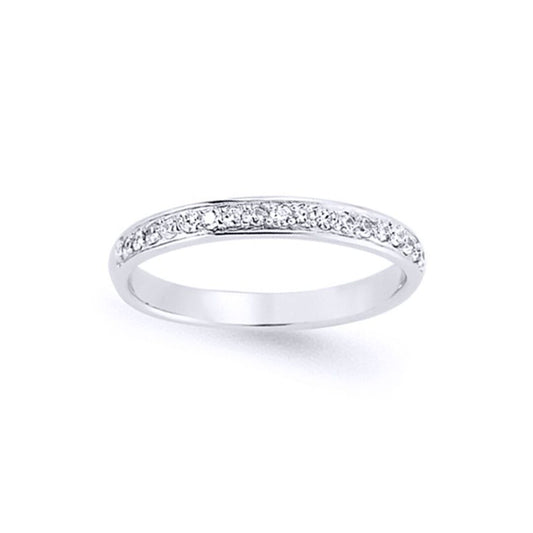 Silver CZ Pave Channel Style Eternity Ring - GVR618
