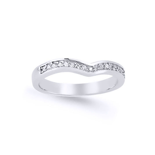 Silver CZ Channel set Wishbone Eternity Ring - GVR619